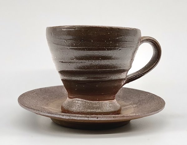 画像1: 備前焼 　コーヒーカップ&ソーサー (1)